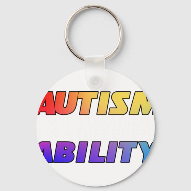 Llavero El Autismo No Es Una Discapacidad Versión Negra (Anverso)