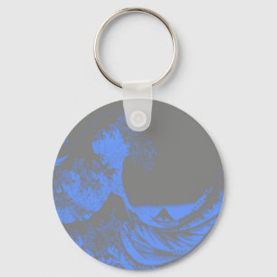 Llavero El azul y el gris de la gran ola del mar