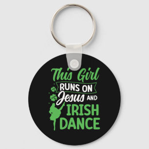 Llavero El Baile Irlandés De Este Chica Corre Sobre Jesús
