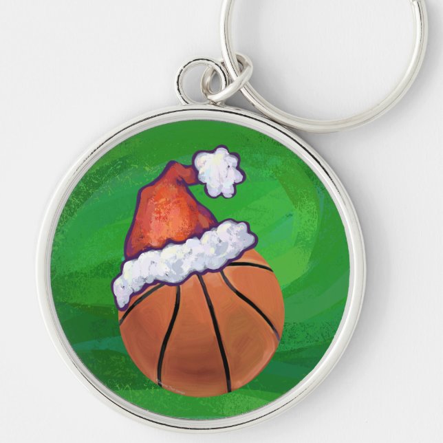 Llavero El baloncesto de Santa Hat en Green (Frente)