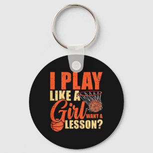 Llavero El Baloncesto Divertido Que Juego Como Un Chica