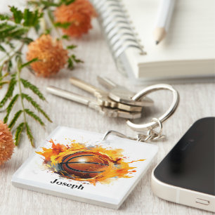 Llavero El baloncesto moderno en el fuego