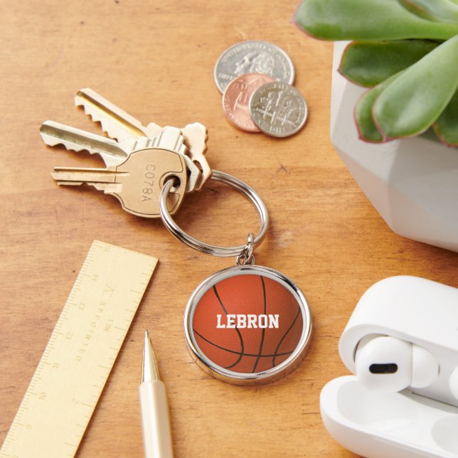Llavero El baloncesto parece una cadena de claves personal (Escritorio )