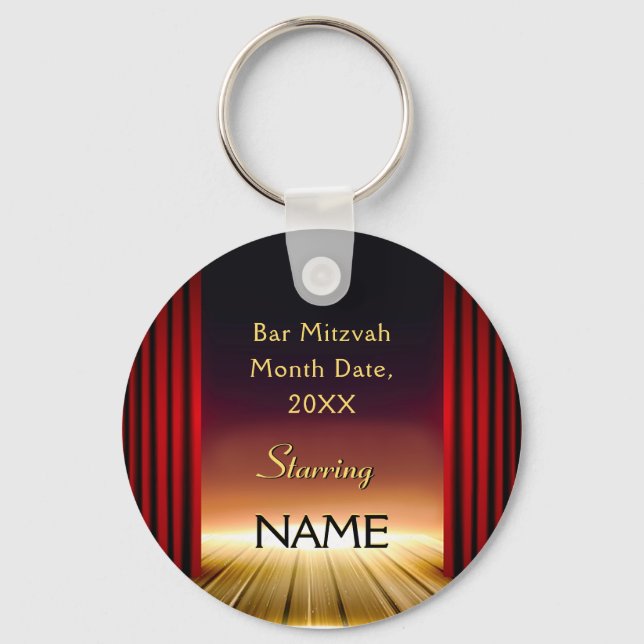 Llavero El Bar Personalizado Mitzvah Party Favorece los re (Anverso)