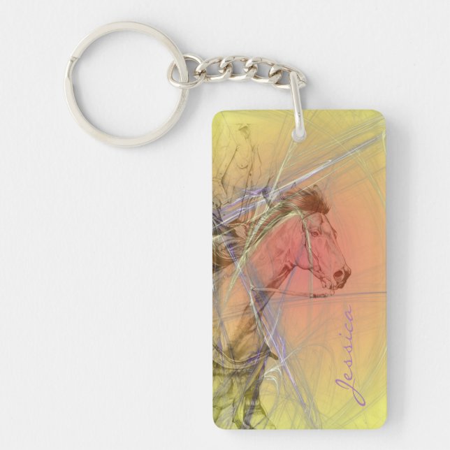 Llavero El barrel Racer (giro naranja amarillo) (Frente)