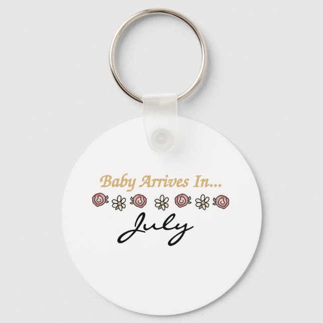 Llavero El bebé llega en julio (Anverso)