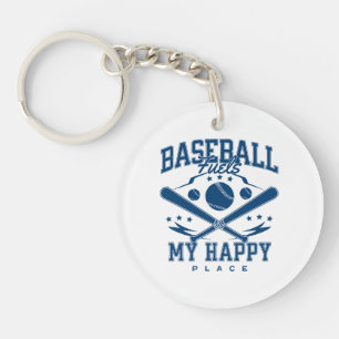 Llavero El béisbol alimenta mi lugar feliz