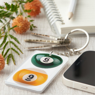 Llavero El billar duro 69 de SlipperyJoe con una bola de b