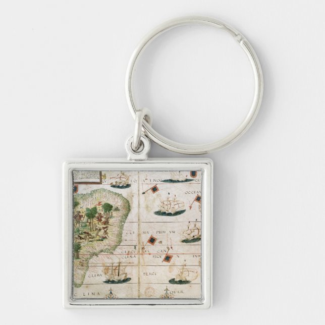 Llavero El Brasil del "atlas de Miller" por Pedro Reinel (Frente)