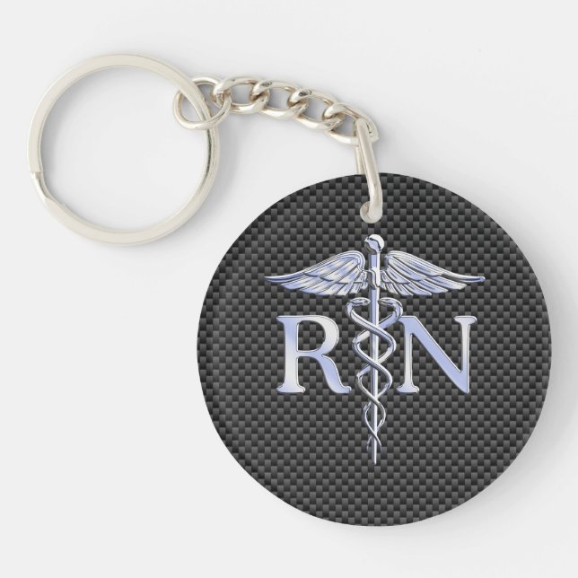 Llavero El caduceo del RN de la enfermera registradoa (Frente)