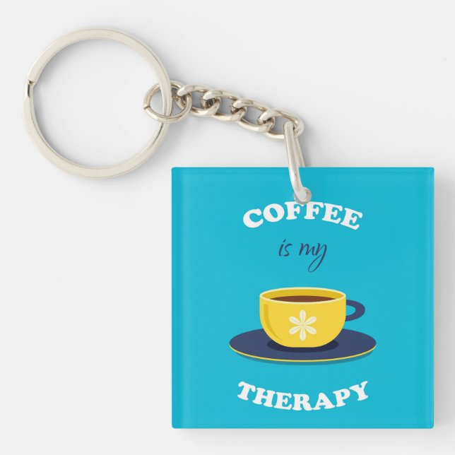 Llavero El Café Es Mi Keychain Terapia (Frente)