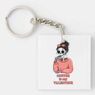 Llavero El Café Skeleton Es Mi Valentín Funny De San Valen