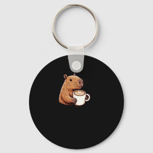 Llavero El Cafetero Capybara Disfruta De Un Latte Con Stic
