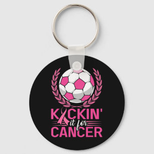 Llavero El cáncer de pecho de cinta rosada para el fútbol