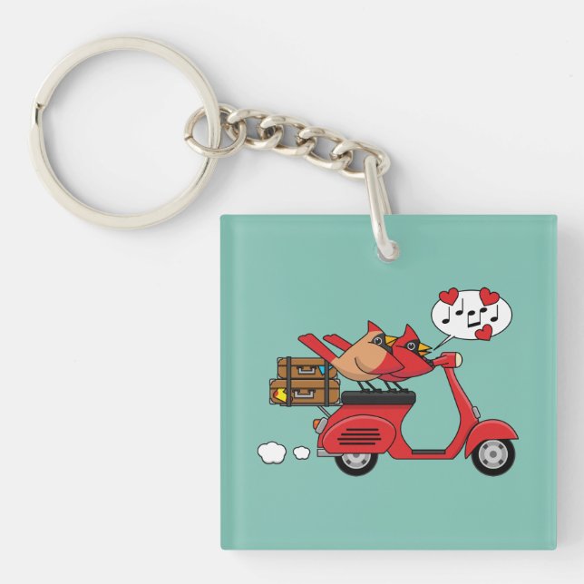 Llavero El cardenal rojo le gusta a Scooter (Frente)