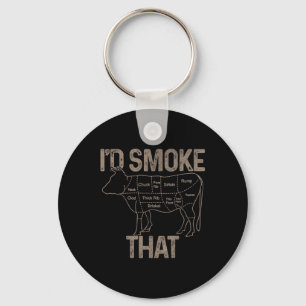 Llavero El Carnicero Chef Cook Bbq Humo Que La Carne De Va