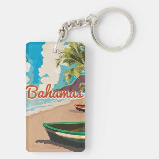 Llavero El cartel vintage de viaje de Las Bahamas.