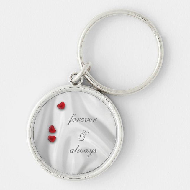 Llavero El casarse blanco de la seda y de los corazones (Frente)