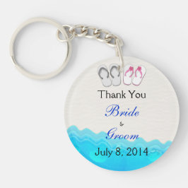 Llavero El casarse de las sandalias de la playa le