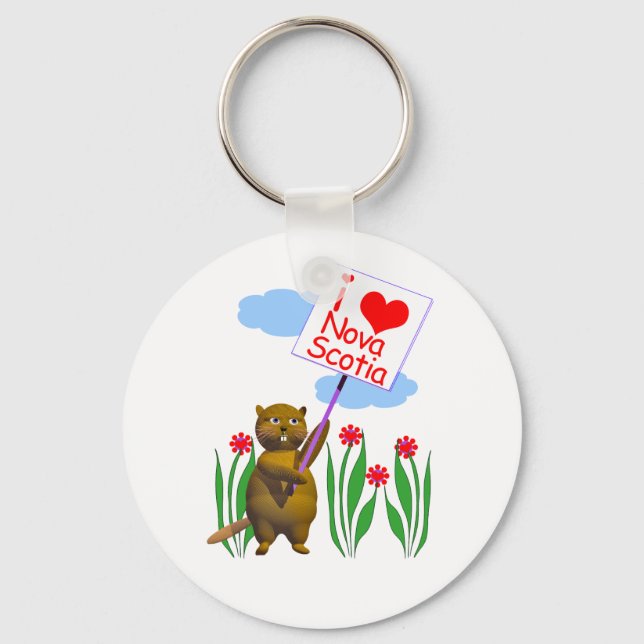 Llavero El castor canadiense ama a Nueva Escocia (Anverso)