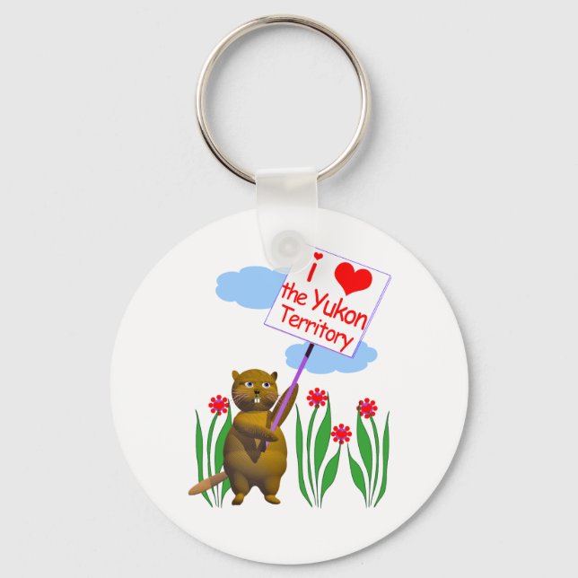 Llavero El castor canadiense ama al yukón (Anverso)
