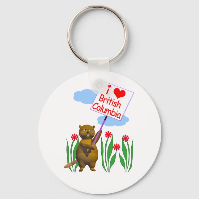 Llavero El castor canadiense ama la Columbia Británica (Anverso)