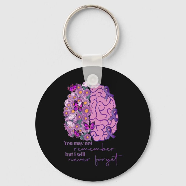 Llavero El cerebro no recuerda nunca olvidar el Alzheimerh (Anverso)