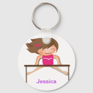 Llavero El chica personalizado de la GIMNASIA barra los