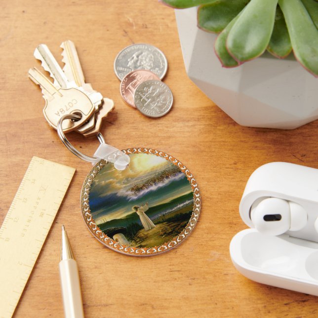 Llavero El cielo acoge a Jesús al atardecer (Escritorio )