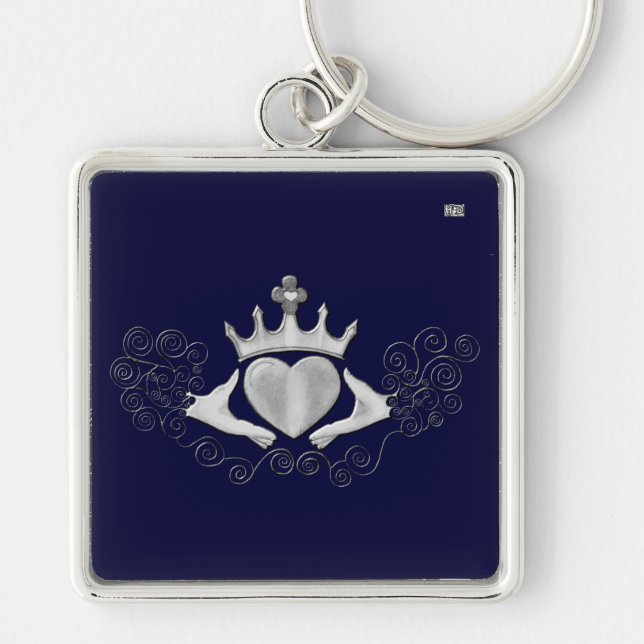 Llavero El Claddagh (Plata) (Frente)