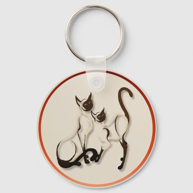 Llavero El collar de dos gatos siameses (Anverso)