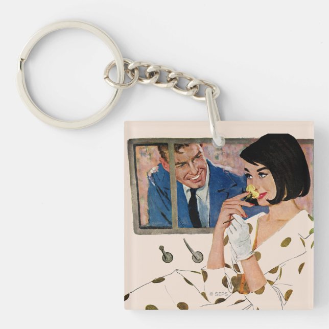 Llavero El color de rosa de oro (Frente)