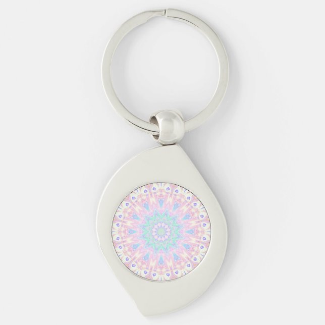 Llavero El colorido Trippy Pastel Mandala (Anverso)