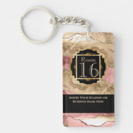 Llavero El complejo hotelero rosa de mármol geodoro DIY