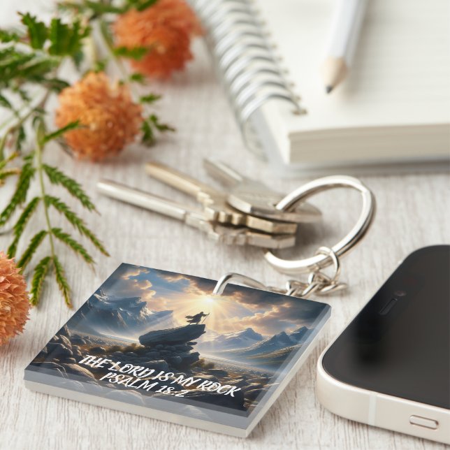 Llavero El conquistador de los Altos, SEÑOR, es MI ROCA (Frente Derecha)