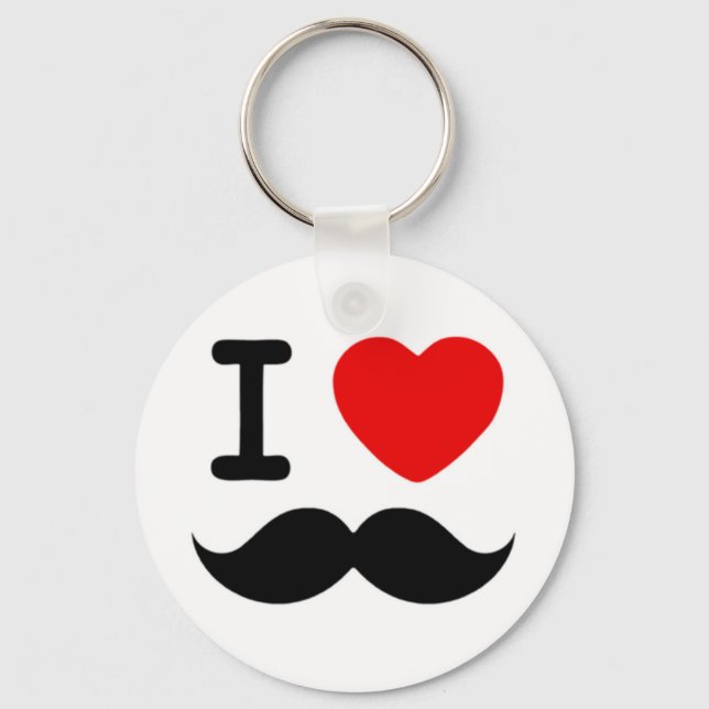 Llavero El corazón / Amo Mustaches / Mustaches (Anverso)
