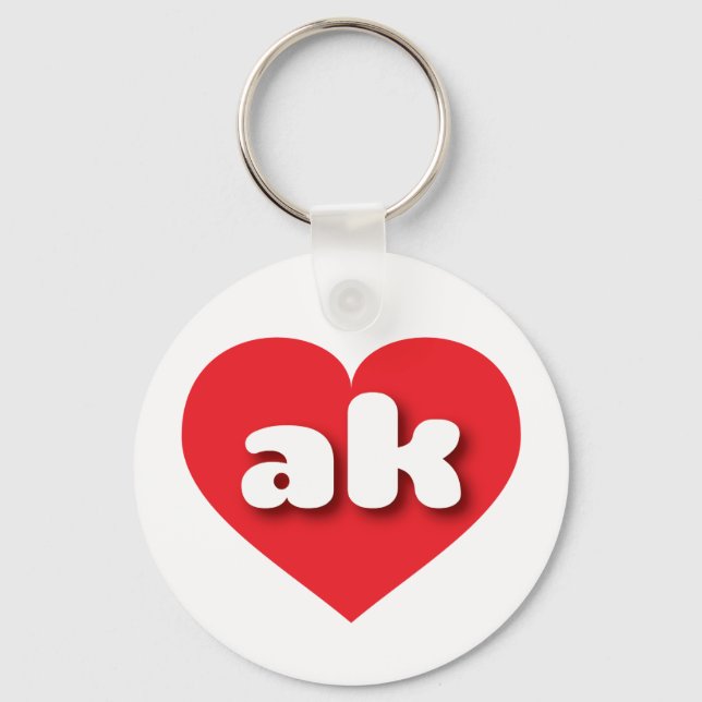Llavero El corazón rojo de Alaska - Amo el ak (Anverso)