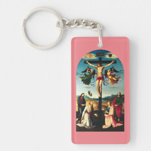 Llavero El Cristo crucificado con la Virgen María