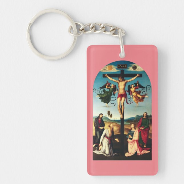 Llavero El Cristo crucificado con la Virgen María (Frente)