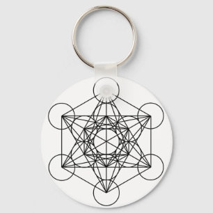 Llavero El cubo de Metatron (blanco)