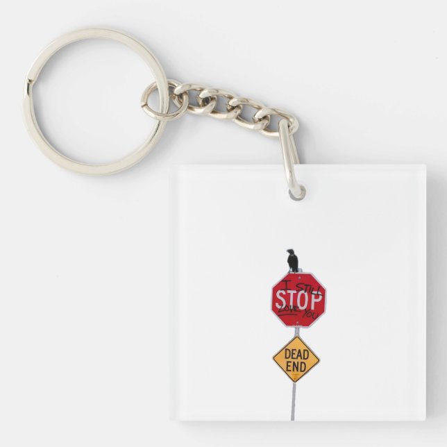 Llavero El cuervo y la advertencia (Frente)