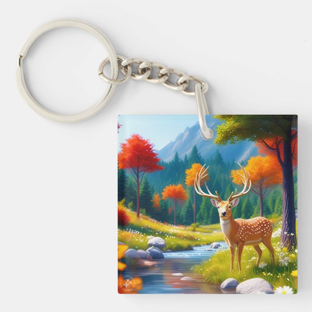 Llavero El Deer Dorado en el bosque 987679 (Frente)
