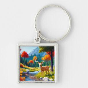 Llavero El Deer Dorado en el bosque 987679