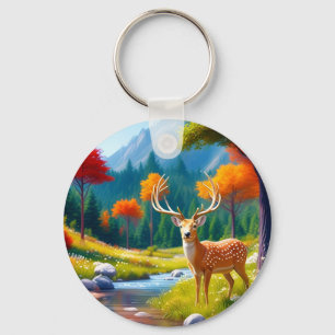 Llavero El Deer Dorado en el bosque 987679