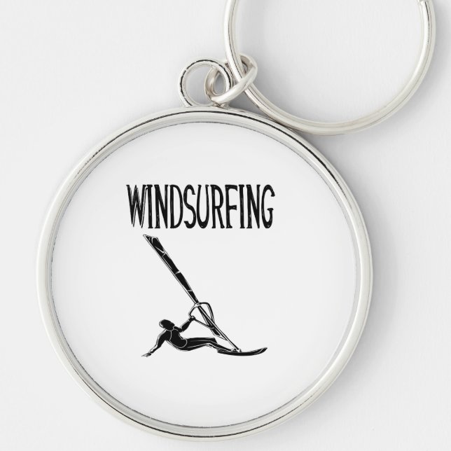 Llavero el deporte negro windsurfing del texto v3 windsurf (Frente)