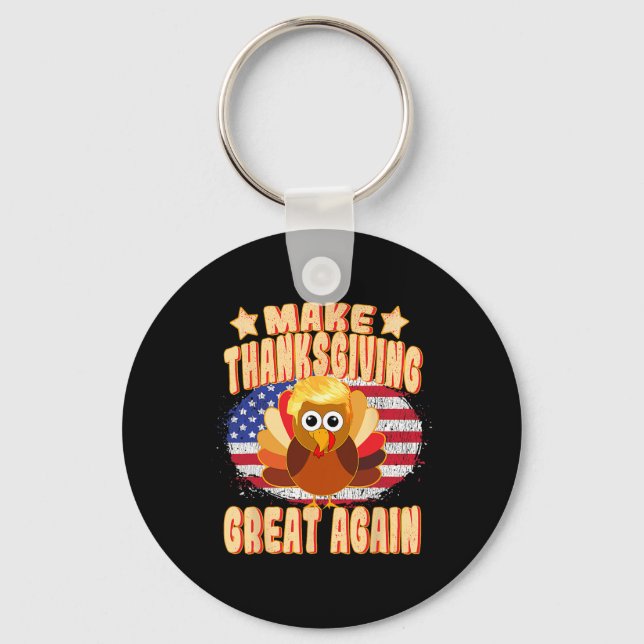 Llavero El Día de Acción de Gracias Trump nuevamente es gr (Anverso)