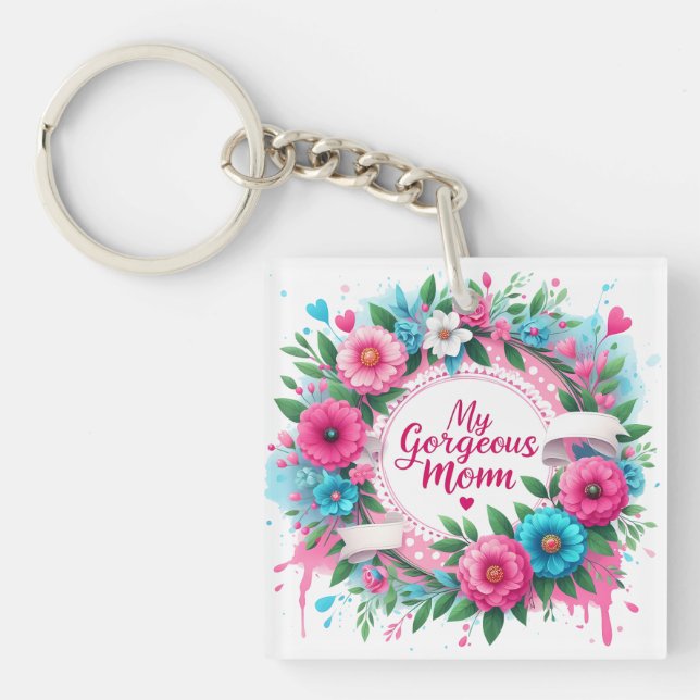 Llavero El día de la madre dice "Mi preciosa madre" (Frente)