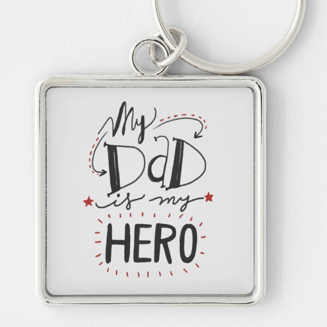 Llavero El día de padre - "mi papá es mi héroe " (Frente)