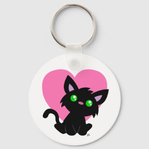 Llavero El día de San Valentín Black Kitty Keychain