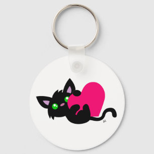Llavero El día de San Valentín Black Kitty Keychain